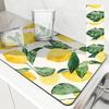 Kitchen Absorbent Drying Mat Leaf Lemon Kitchen Table Cutlery Coffee Cup Pad  Decoration Accessories Color Pattern Tables Mats