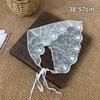 Fashion White Woven Floral Lace Hair Scarf Wraps Breathable Retro Triangle Headscarf Sweet Hair Band Photo