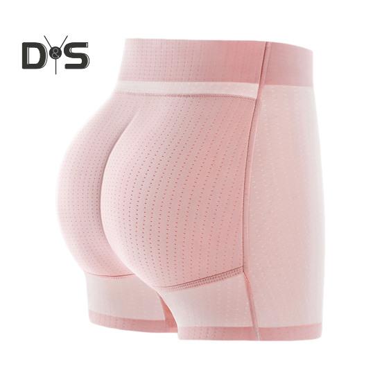 Women Underpants Hollow Mesh Patchwork Tummy Control High Waist Butt-lifted Lift Plump Curves Fake Butt Padded Butt Enhancer Sponge Hip Pad