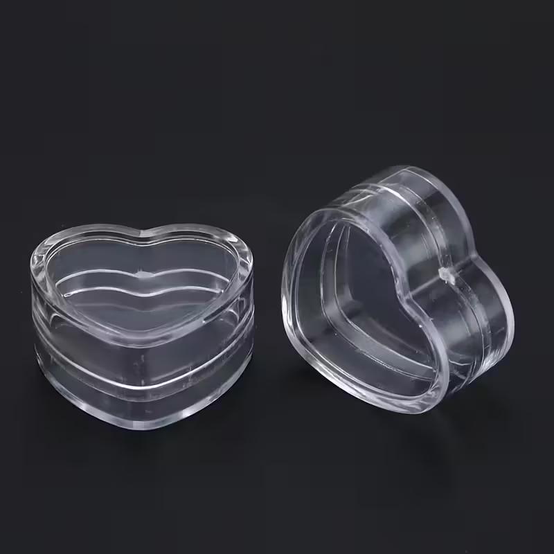 20-Pack Plastic Heart-Shaped Empty Bottles, Cosmetic Jars, Lip Balm/Cream Jars, Portable Refillable Bottle Set