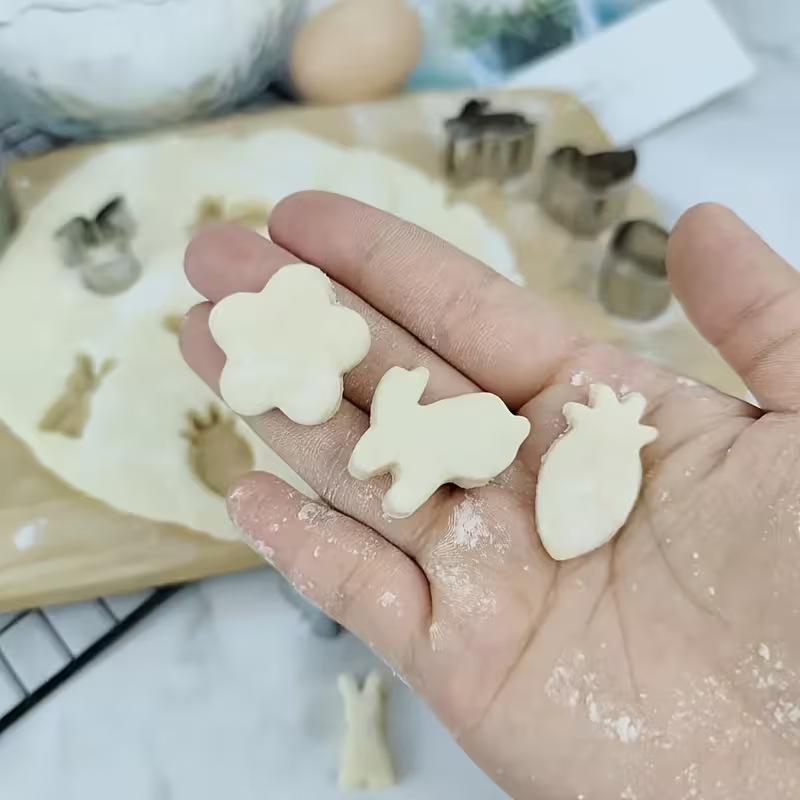 Stainless Steel Easter Cookie Cutter Set, 10-Piece Baking & Fruit Molds