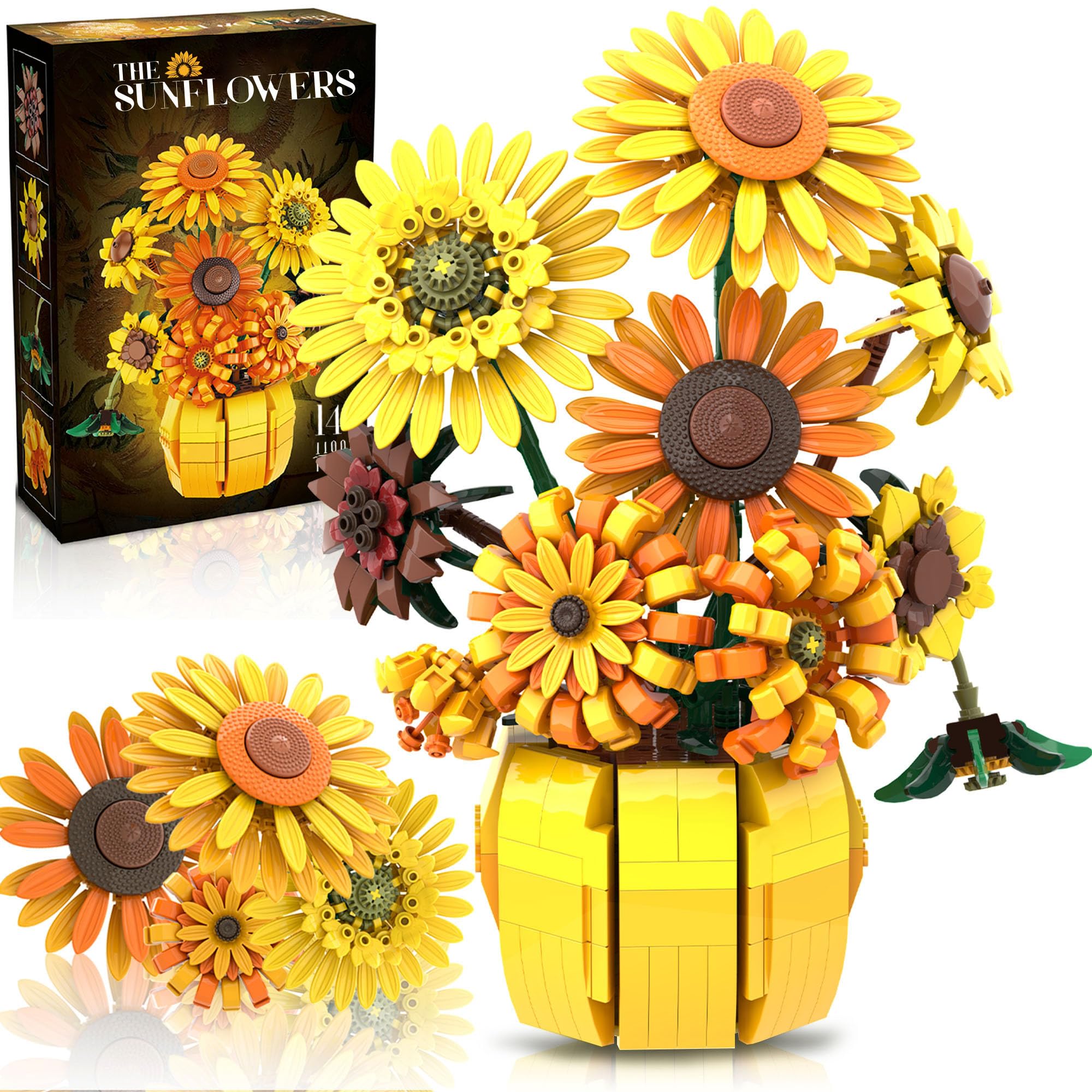 High-Quality 1009Pcs High-Quality Flowers High-Quality Building High-Quality Sets High-Quality Sunflowers High-Quality Pot High-Quality Bouquet