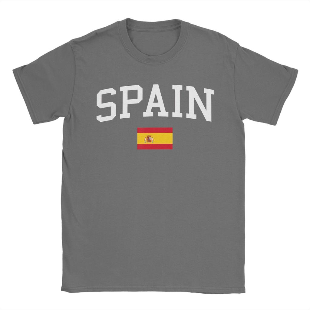 SPAIN Flag Vintage Distressed Cotton T Shirt For Men Summer Streetwear T Shirts Crewneck Fashion Tees Big Size Casual Clothes