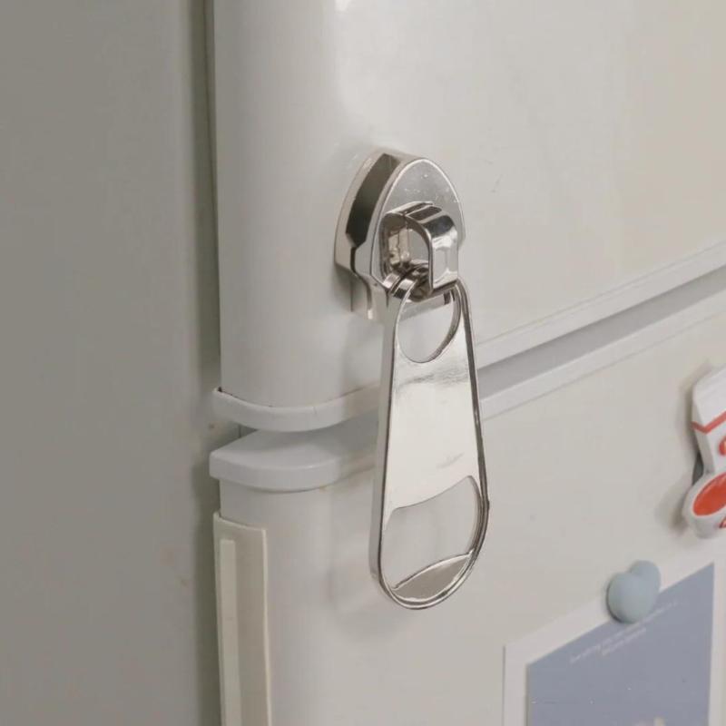 Creative Large Magnetic Zipper Bottle Opener, Beer Bottle Opener, With Refrigerator Magnet, Zipper-Shaped Beer Bottle Opener