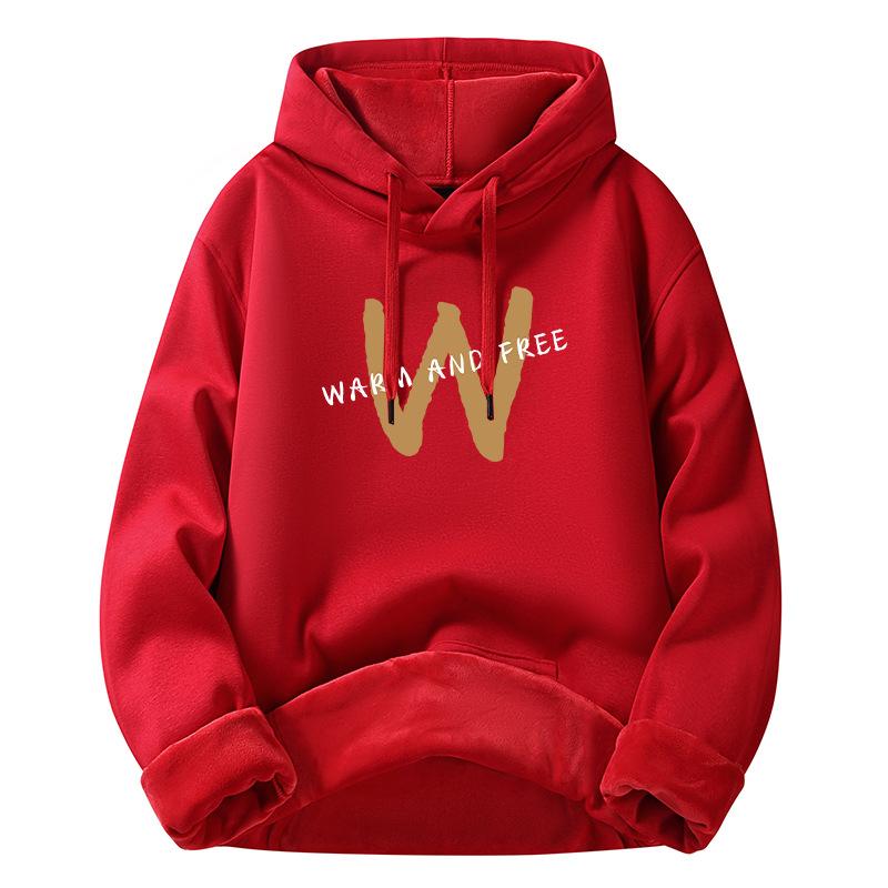 Men's hoodie autumn and winter new sweater cotton thickened loose men's jacket