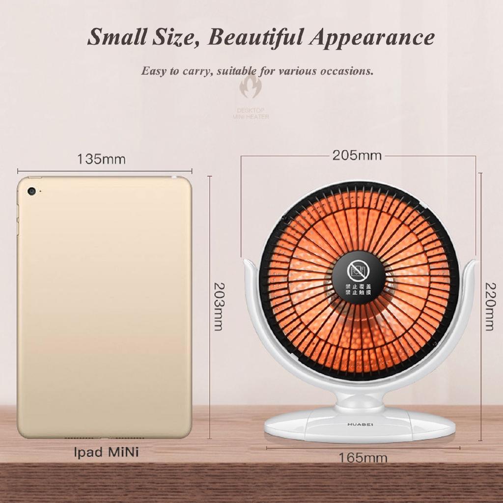 200W Weiß Mini Elektrisch Tragbar Quarz Lufterhitzer Raum Büro Heizung Warmluftgebläse Lufterhitzer Winter