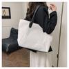 Korean Style Large Capacity Corduroy Tote - Autumn/Winter Fashion Commuter Shoulder Bag