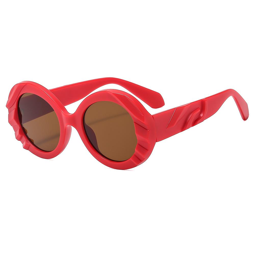 Circular Large Frame Sunglasses New Splicing Sunglasses Fashionable and High-end Women's Sunglasses
