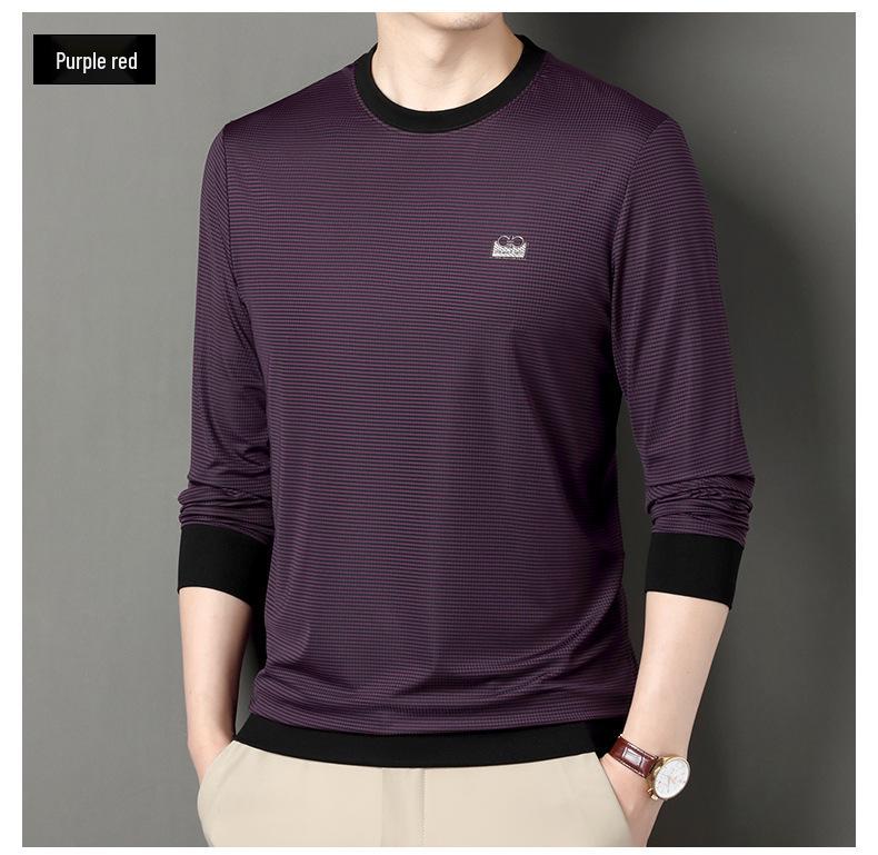 Herren Gestreiftes Langarm Rundhals Sweatshirt für Frühling & Herbst