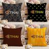 Thai Airways International Pillow Case Comfort Sofa Bed Silky Elegant Invisible Zipper Custom Decorative Cushion Cover