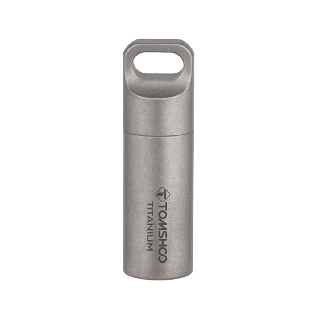 TOMSHOO Portapillole in Titanio Impermeabile Mini Porta Pillole Contenitore Scatola Pillole per Viaggi Outdoor Campeggio Escursionismo flacone pillole
