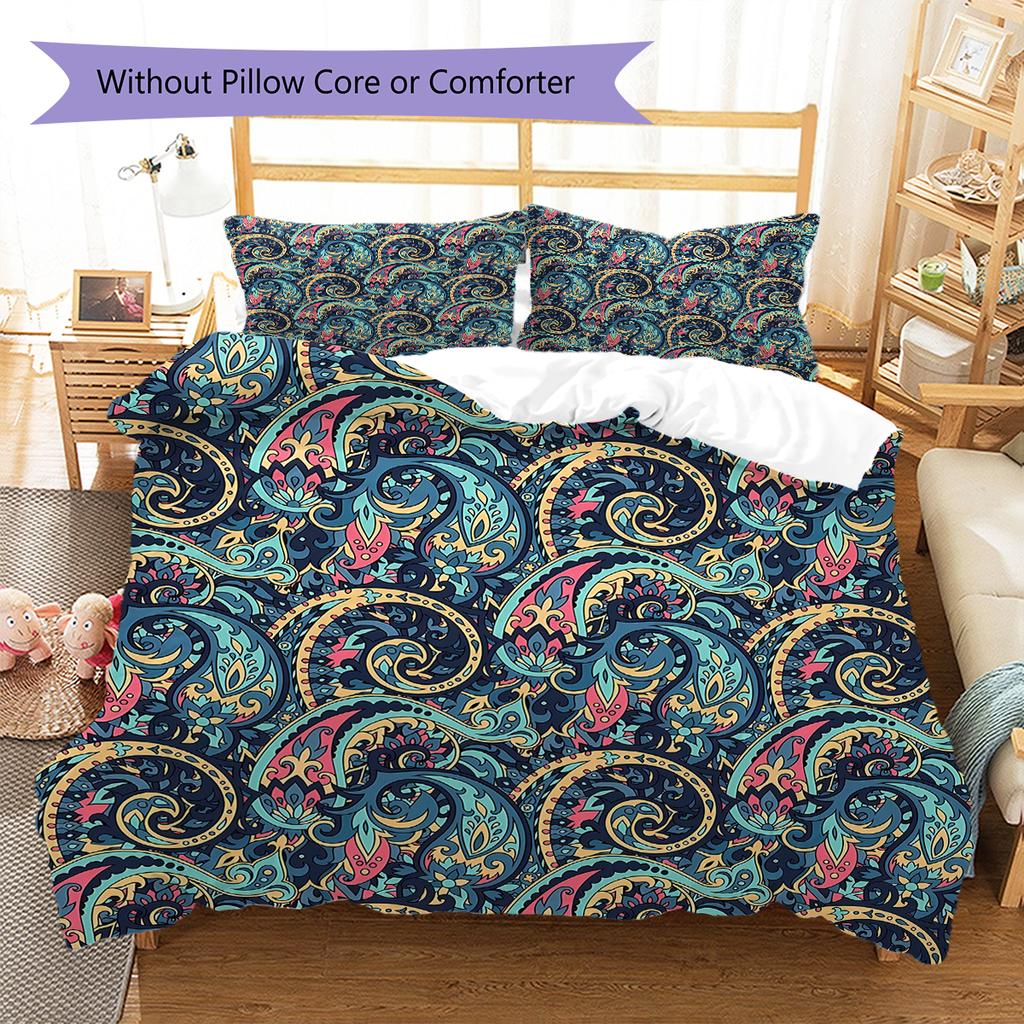 Paisley Pattern Pattern Bedding Quilt Set Quilt Cover Pillowcase Home Decoration Gift (1 * duvet cover + 2 * pillowcase, without core)