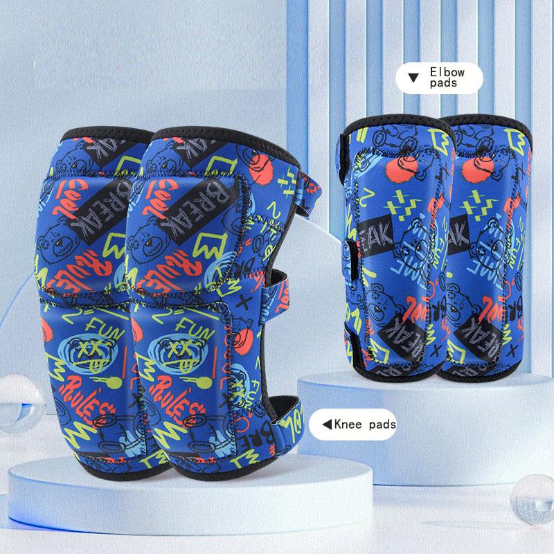 Комплект детских наколенников и налокотников, защитная экипировка для танцев, баскетбола, футбола, велоспорта, роликовых коньков, спортивная защитная экипировка