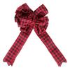 Red Unique Large And Black Checkered Christmas Tree Top Bow For Vibrant Celebrations Holiday