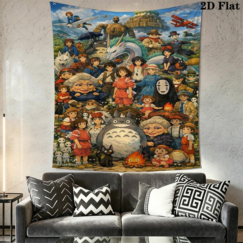 Studio Ghibli Anime Character Poster Tapestry Background Cloth Wallmounted Background Cloth Background Wall Hanging Cloth Soft