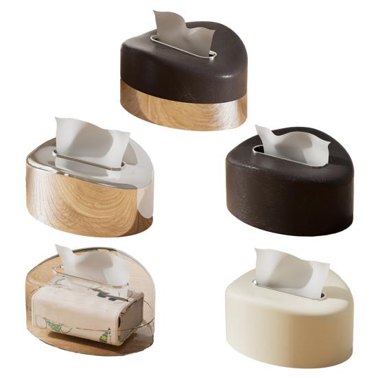 Yousheng Tissue Box Cover Rounded Corners Tissue Box Holder Spring Support Tissue Dispenser for Home Living Room Bedroom Office Use
