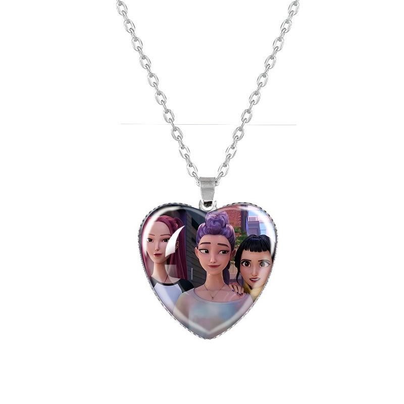 Kpop Demon Hunters Peach Heart Necklace: Anime-Inspired Jewelry for Fans