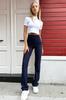 Women's Trousers New Season Fashion Navy Blue Front Striped Trousers