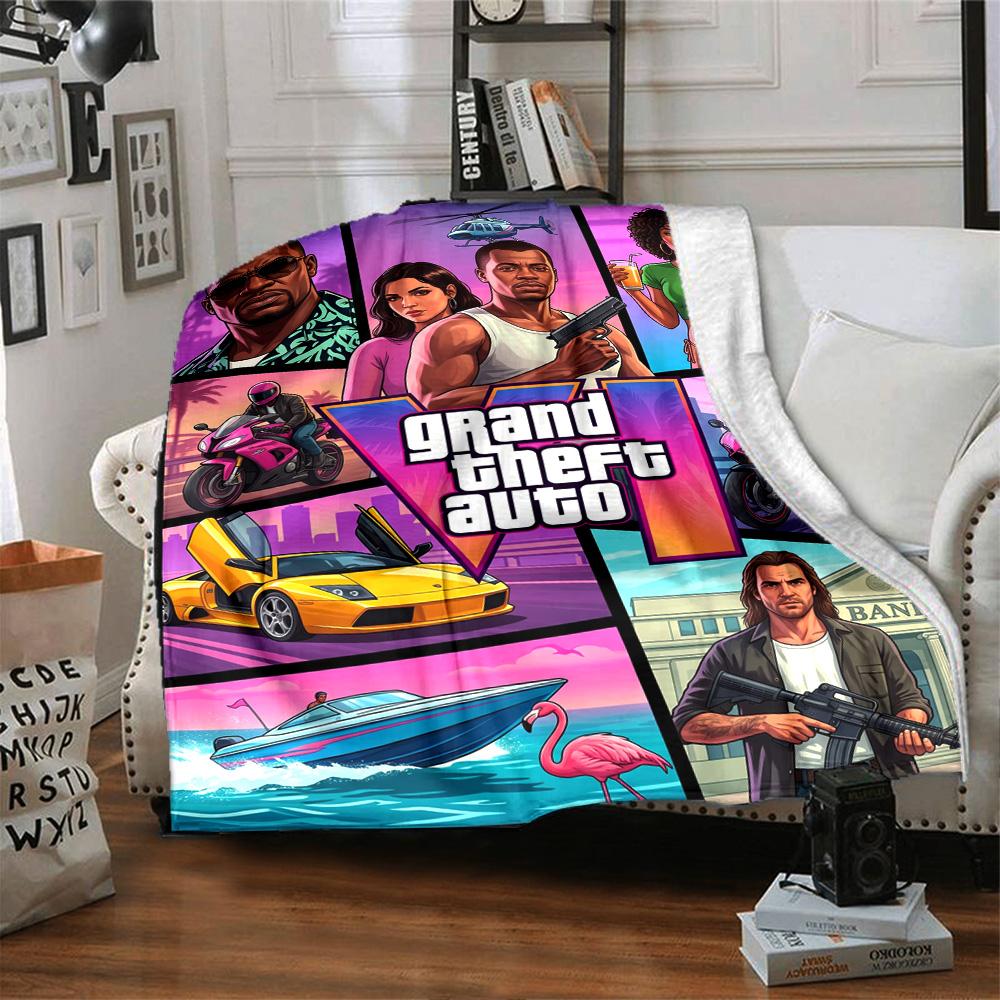 Grand Theft Auto Blanket Comfortable Suitable for Office Chair Bed All-Season Use Modern Gifts For Family Or Friends