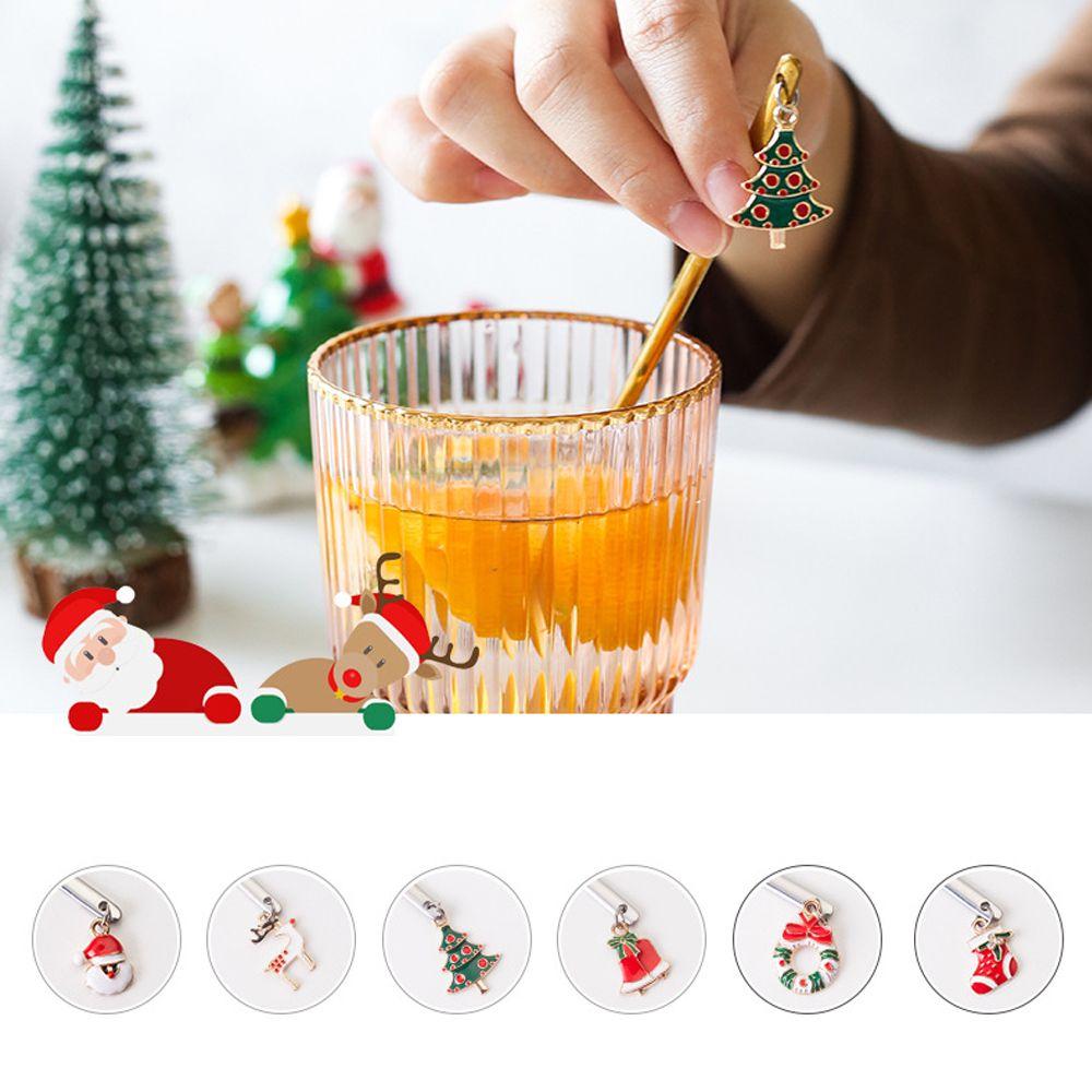 Kitchen Xmas Gifts Christmas Table Ornament Tableware Stainless Steel Coffee Spoon