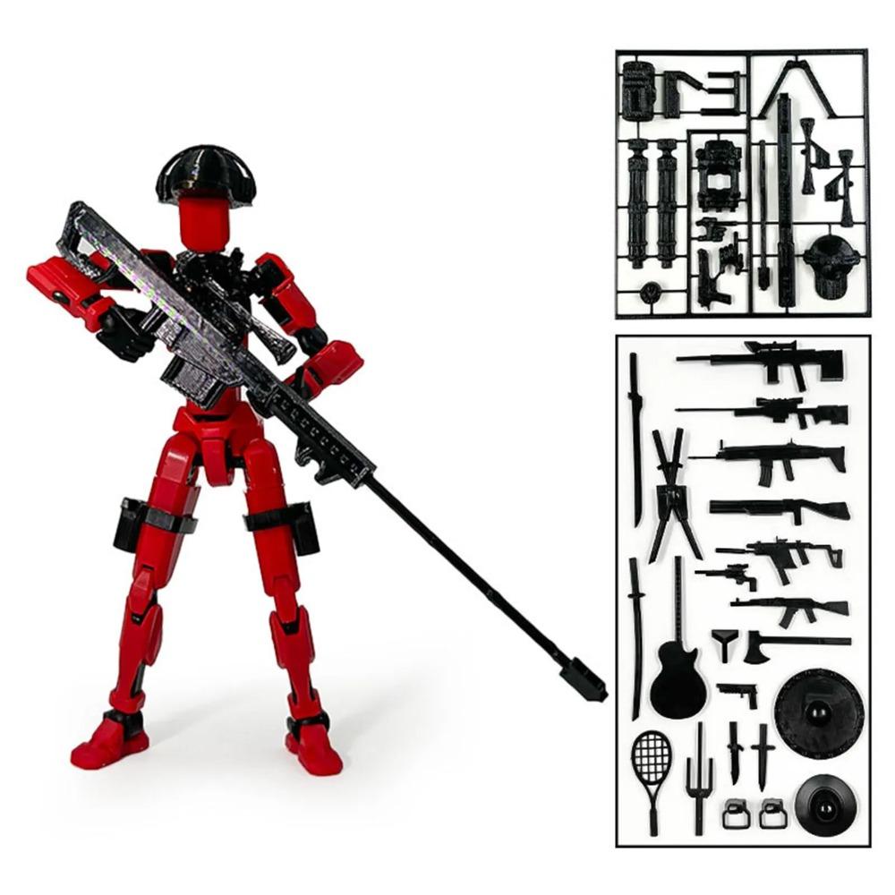 3D Printed Full Body Mechanical Action Figures Multi-Jointed Movable with Accessories Hand Painted Desk Decor Toy
