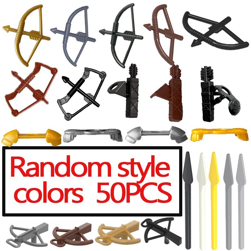 Mittelalterliche Bausteine Waffen Figur Soldat Zubehör Bogen Speer Armbrust Axt Helm Schulterrüstung Baustein Geschenk Spielzeug DIY X011