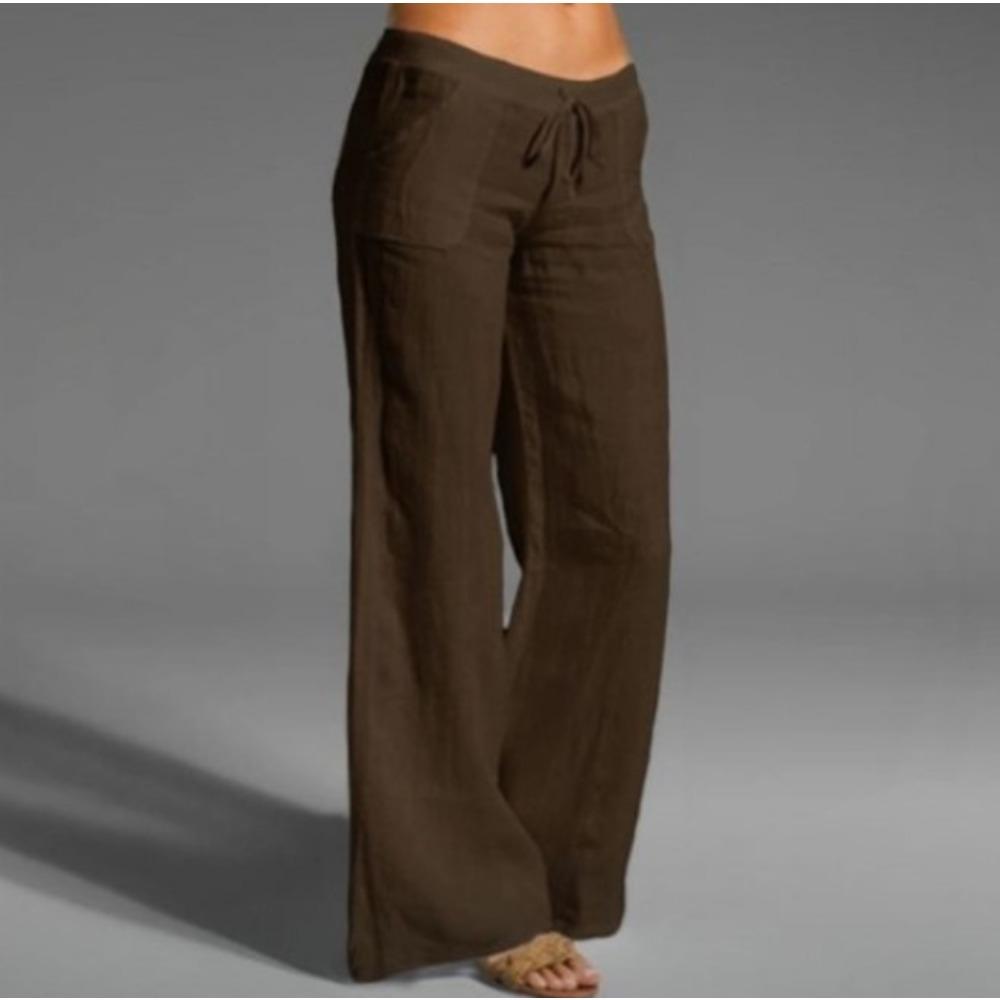 GMXIA Women's Fashion Casual Solid Color Print High Waist Pants & Capris