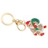 Santa Claus Key Ring Chain Alloy Rhinestone Christmas Car Key Ring Pendant Gifts