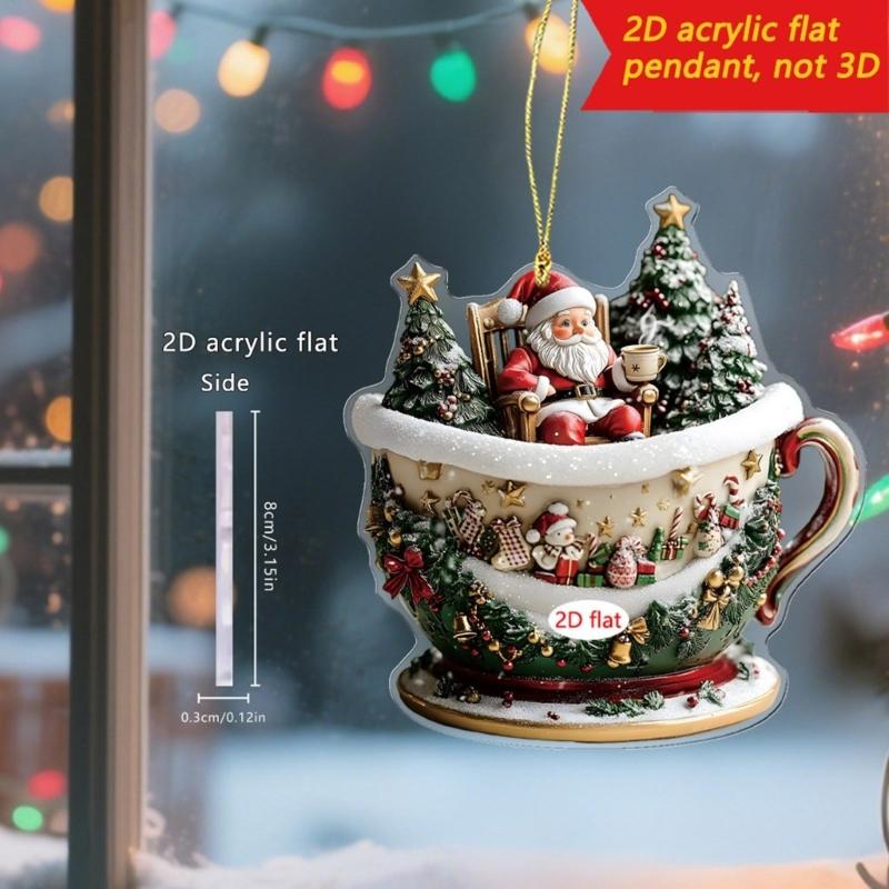 Pack of 4 Shatterproof Christmas Tree Ornaments with Hanging Cord for Indoor Outdoor Holiday Decorations