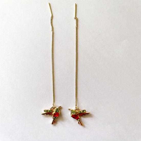 1 pár visacích náušnic Atraktivní nealergenní ekologické náušnice s dlouhým přívěskem kolibříka pro každodenní nošení