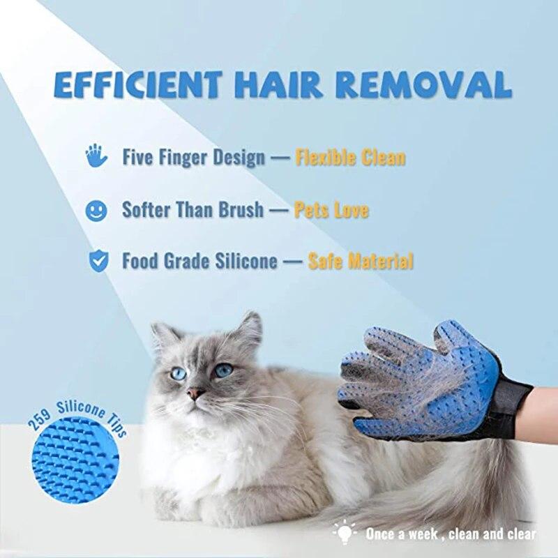 2PCS Pet Grooming Glove Effective Massage for Dog Cat Hair Remove Gloves Dog Gentle Deshedding Cleaning Brush Cepillo Para Perro
