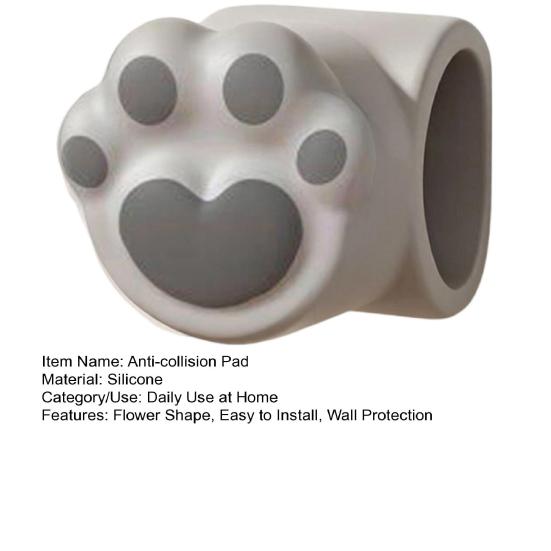 Silicone Flower Door Bumper Adhesive Free Door Handle Stopper Wall Protector Soft Shock Absorbing Door Stops Anti-collision Pad Decorative Cushion