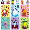 6 Photos/pack of Vampire Mummy Pumpkin Creative DIY Expression Face Swap Stickers Halloween Puzzle Stickers