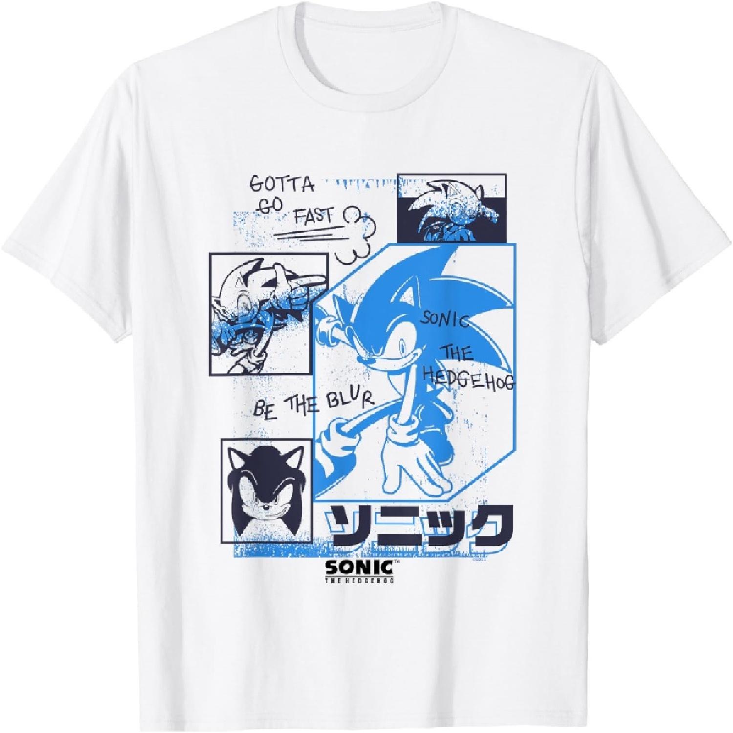 

Футболка с винтажными эскизными панелями Соник ёжик Gotta Go Fast S белый