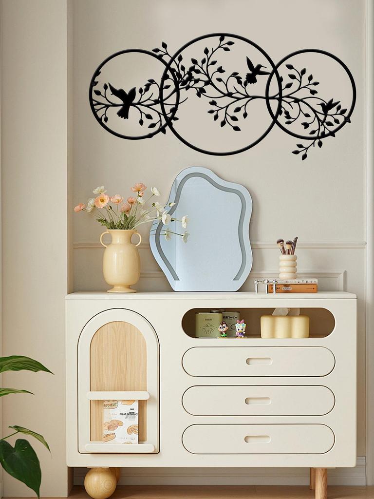 Little Bird On Branch Iron Wall Art for Bedroom & Kitchen