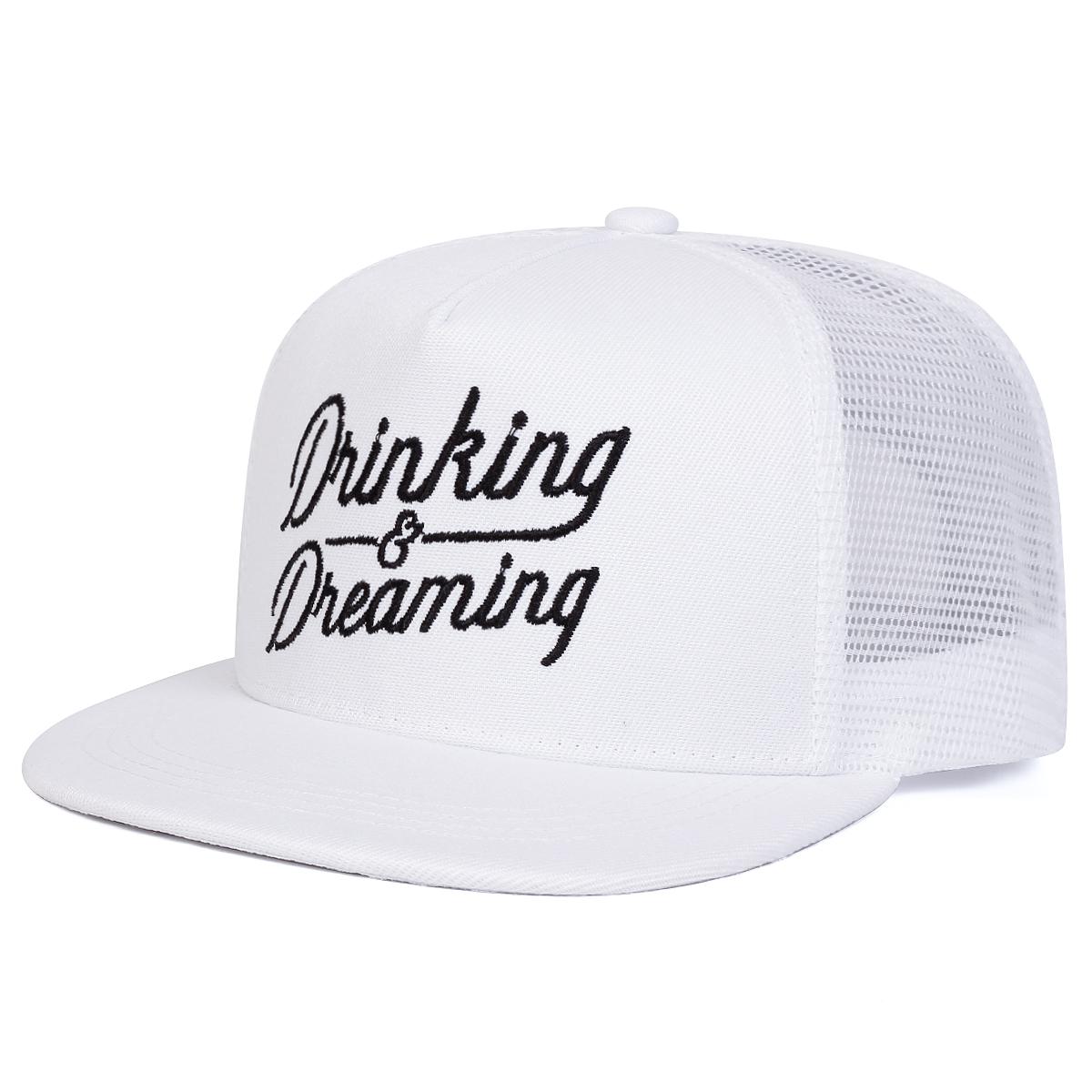 

Unisex Drinking Dreaming Embroidery Hip-Hop Net Hats Spring Summer Outdoor Adjustable Casual Baseball Caps Sunscreen Hat Cap