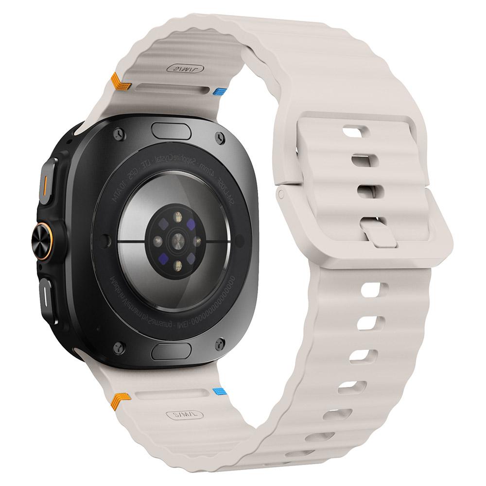 For Samsung Galaxy Watch Ultra 47mm Silicone Watch Strap Wave Stitching Wrist Band