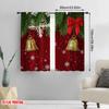2pcs,2D Plane Printing Minimalist Curtains Christmas Bell Snowflake Garland (3) Polyester Fabric (without Rod) Decorations For