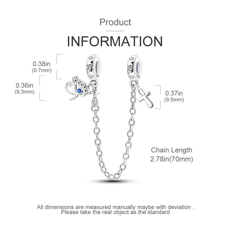 Beads Cross Faith Protection Evil Eye Safety Chain Charms Plata Fit 929 Charms Bracelet Beads Jewelry Gifts for Women