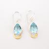 Sky Blue Topaz Gemstone 925 Stamped Silver Handmade Jewelry Dangle Earrings 1.5" EE-162-12