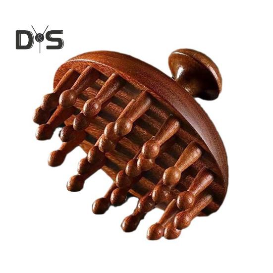 

Натуральный сандаловый гребень с длинной ручкой, точечный массажер для меридиана, 22 зубца, расческа для меридиана для массажа головы и стимуляции роста волос B