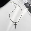 Trendy Cross Pendant Necklace Vintage Style Simple Rope Necklace Chain Necklace