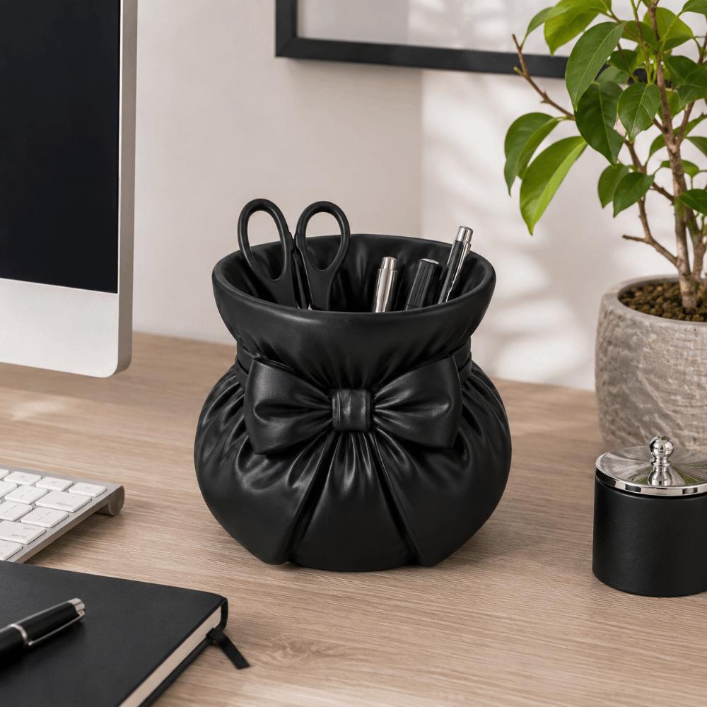 Multi-function Bow Pen Holder 3D Printed Makeup Brush Storage Case Cute Storage Box Desktop