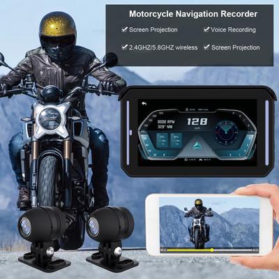 High-performance Motorcycle Dashcam CarPlay, HD Recording, Anti-fog Lens, Night Vision, Waterproof Design, Loop Recording