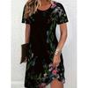 Atmungsaktives rundhalsiges kurzärmeliges T-Shirt-Kleid Sommerliches lässiges kurzärmeliges Damen-T-Shirt-Kleid Damenkleid