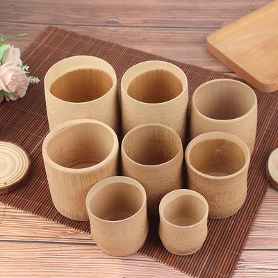 Tasse en bambou sculptée pour eau, thé, bière, café, jus, lait