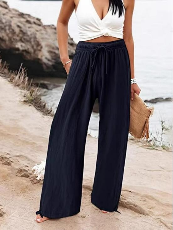 2026 Women's Cotton Linen Casual Solid Color Straight Leg Pants In Thirteen Colors