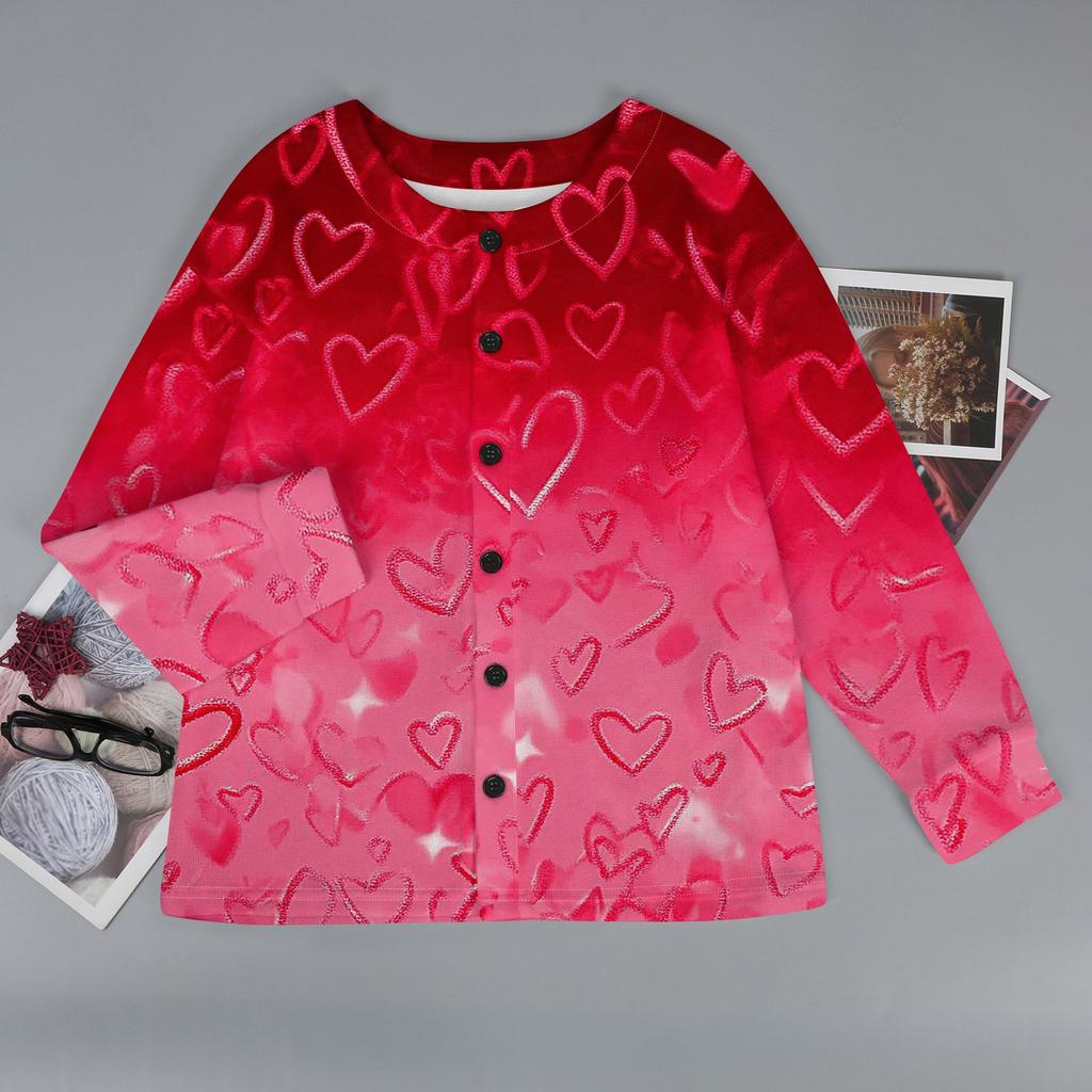 Women's Fashion  Long Sleeve Warm Knit Print Coat Top