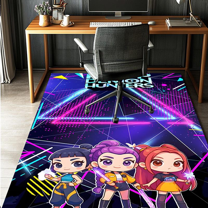 KPop Demon Hunters Pattern Rug, Indoor/Outdoor Mat, for Picnic, Gameroom, Bedroom, Office, Living Room, Home Decor Carpet, Birthday Gift