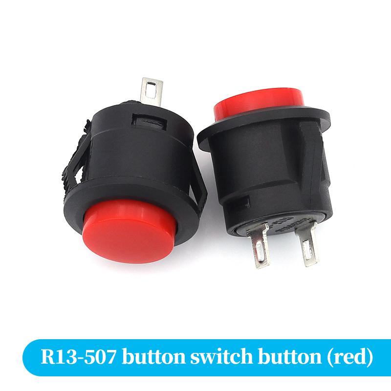 2Pcs 16mm R13 507 Plastic Snap In Momentary Switch Normally Open OFF ON Push Button